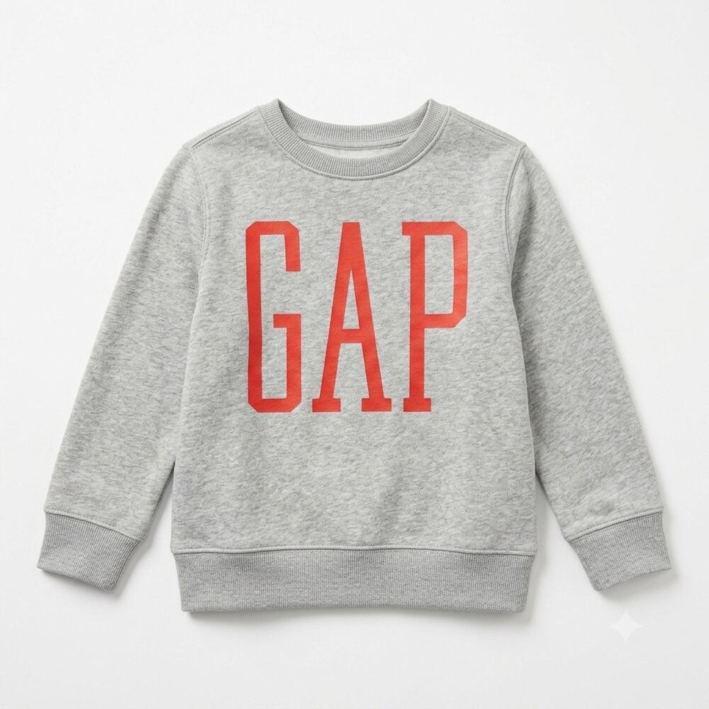 BABYGAP GAP Logo Sweatshirt Gray Crewneck Cotton Toddler Unisex Boys Girls 4